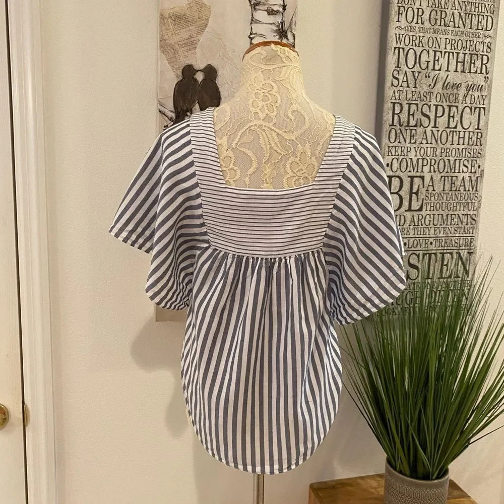 Madewell Popover Striped Dolman Sleeve Blo… - Picture 6 of 8